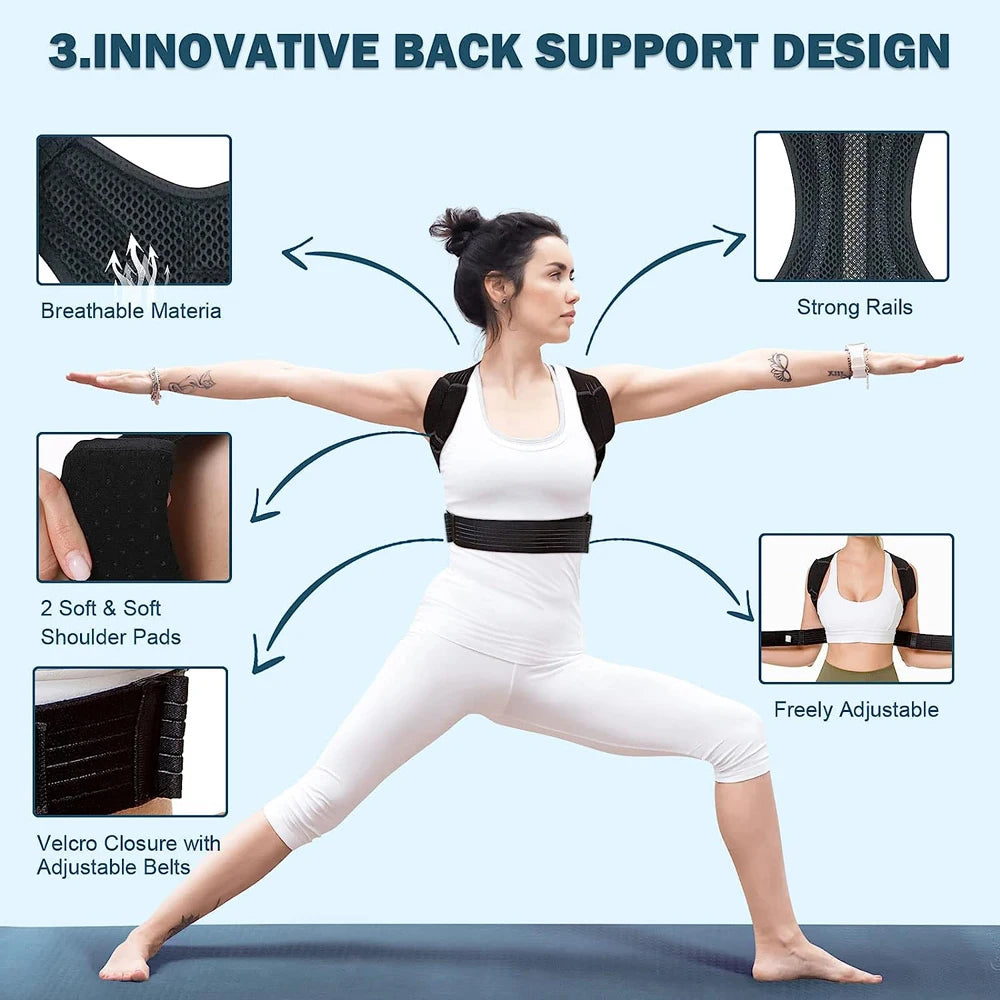 Posture Corrector for Men and Women, Back Brace for Men and Women Lower Back Pain, Back Support Belt for Women and Men